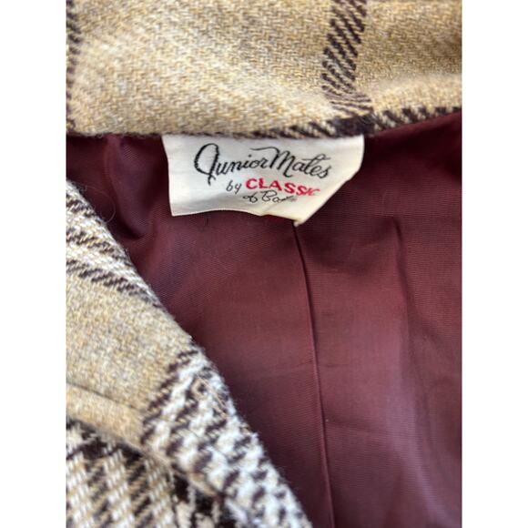 Junior Mates by Classic of Boston Vintage Belted Plaid Jacket Blazer size XS - Picture 5 of 8